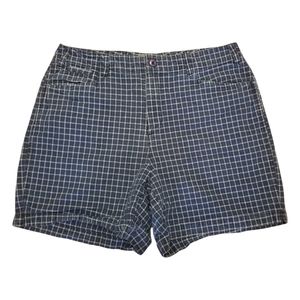 Vintage Essentials Blue Plaid High Rise Shorts